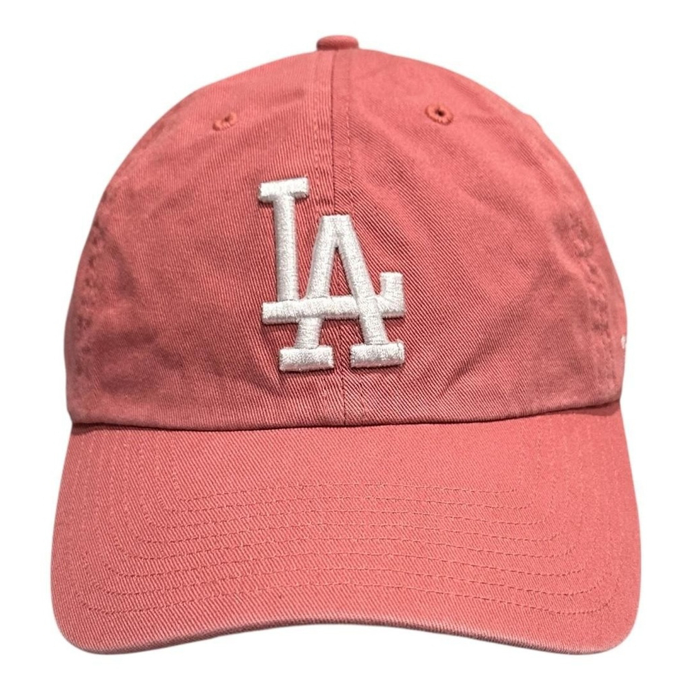 Los Angeles Dodgers Hat Cap Strap Back Mens One Size Pink MLB Baseball '47 Dad